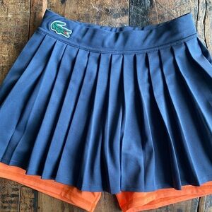 Lacoste Navy tennis skirt with orange undershorts-Miami Open ball girls uniform
